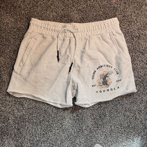 YoungLA Off-White Graphic Shorts
